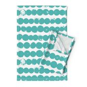 Circles and rows cool Scandinavian style dots brush strings soft water blue XL