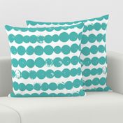 Circles and rows cool Scandinavian style dots brush strings soft water blue XL