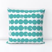 Circles and rows cool Scandinavian style dots brush strings soft water blue XL