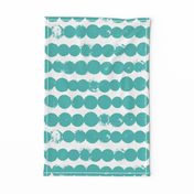 Circles and rows cool Scandinavian style dots brush strings soft water blue XL