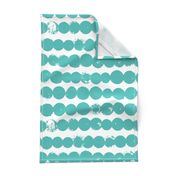 Circles and rows cool Scandinavian style dots brush strings soft water blue XL
