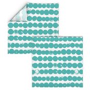 Circles and rows cool Scandinavian style dots brush strings soft water blue XL