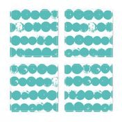 Circles and rows cool Scandinavian style dots brush strings soft water blue XL