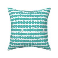 Circles and rows cool Scandinavian style dots brush strings soft water blue M