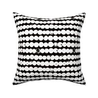 Circles and rows cool Scandinavian style dots brush strings gender neutral black and white M