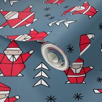 Origami decoration stars seasonal geometric december holiday and santa claus print design red blue SMALL