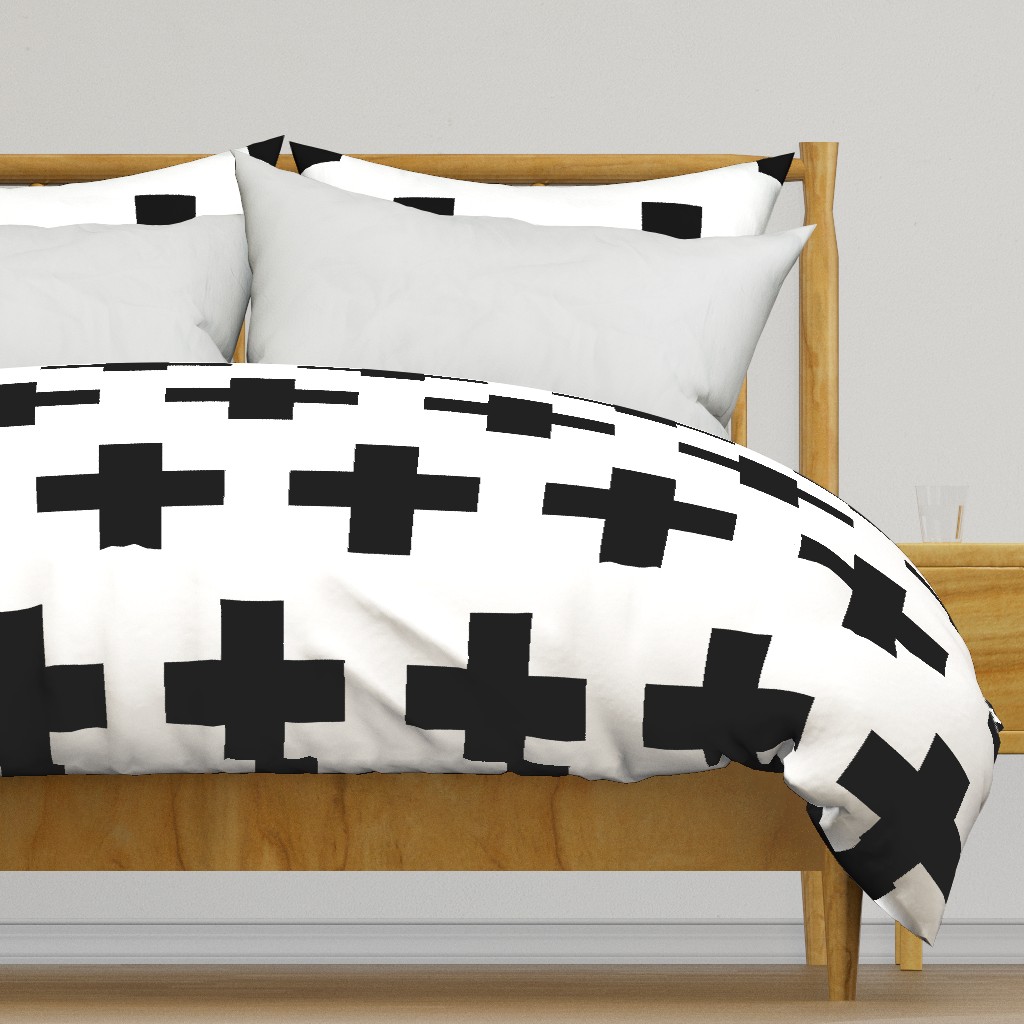 Cheater Quilt in Black and White Plus