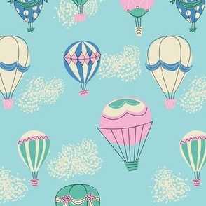 Hot Air Balloons- Blue