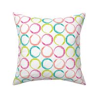Circles with stripe pattern in tropical color