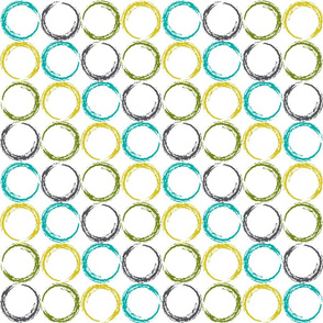 Circles with stripe pattern in pineapple tones