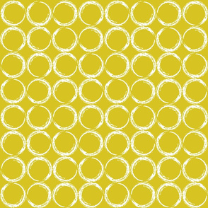 Circles in a geometric pattern on citron background
