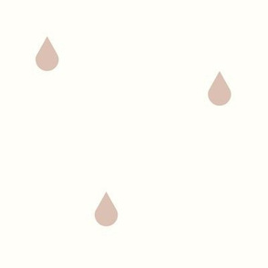 Raindrops - blush on ivory cream 