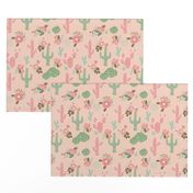 cactus flowers florals peach blush girls pink mint flower