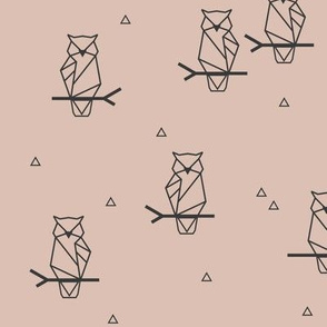 geometric owls - blush forrest woodland || by sunny afternoon