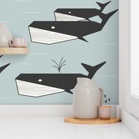 whales - geometric sea foam pale blue water summer ocean || by sunny afternoon