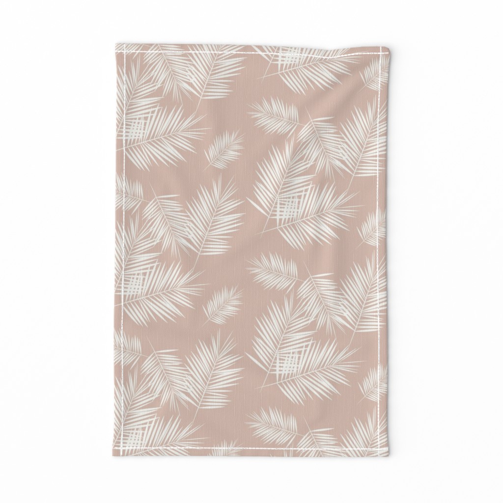 palm leaves - palm tree tropical fern summer ivory on blush || by sunny afternoon