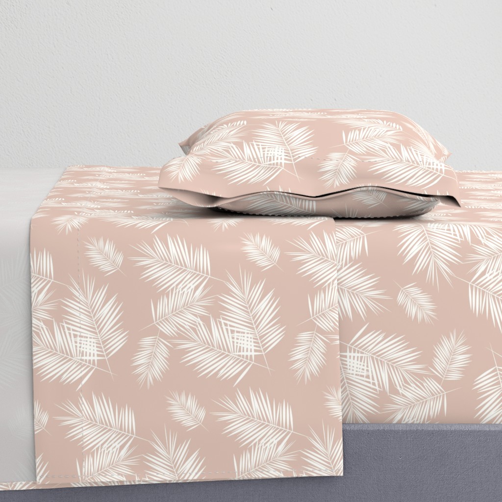 palm leaves - palm tree tropical fern summer ivory on blush || by sunny afternoon