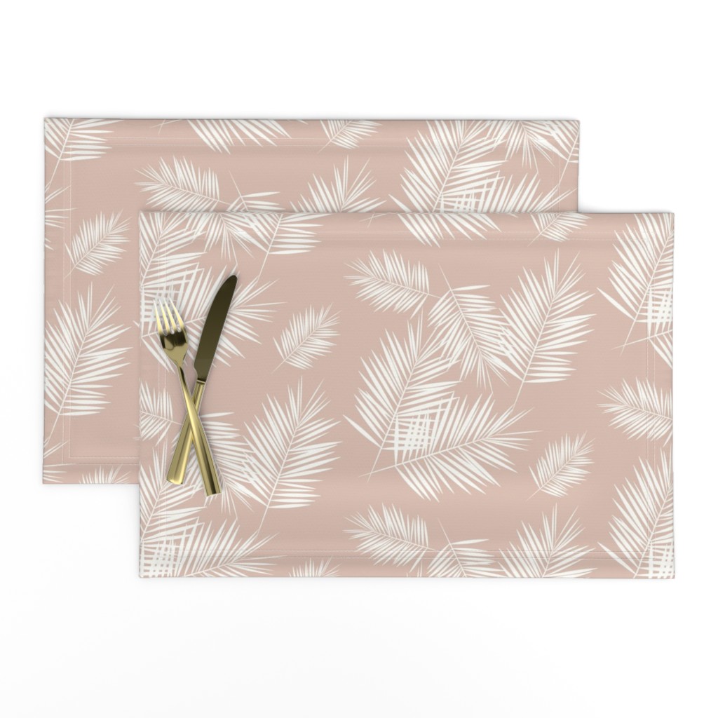 palm leaves - palm tree tropical fern summer ivory on blush || by sunny afternoon