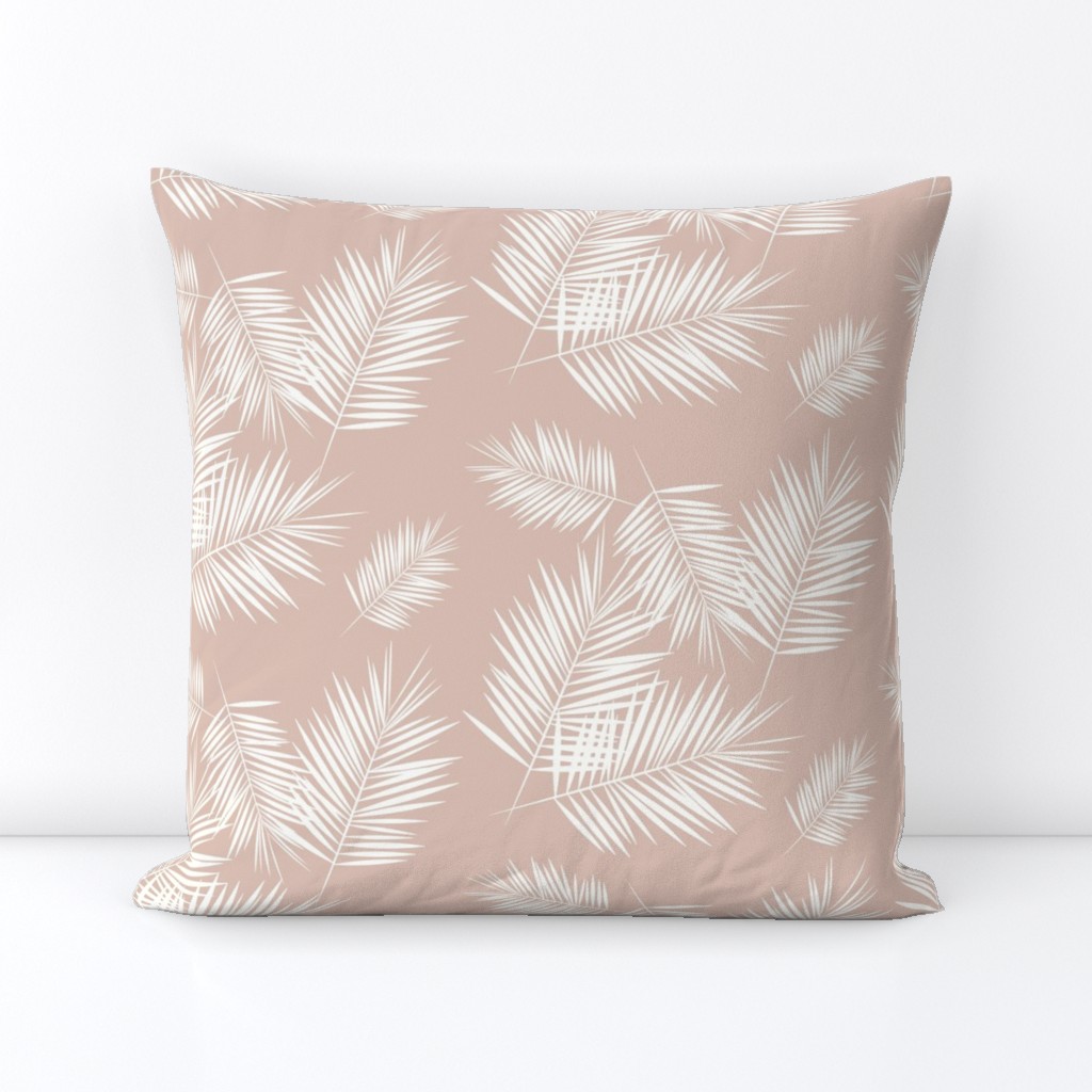 palm leaves - palm tree tropical fern summer ivory on blush || by sunny afternoon