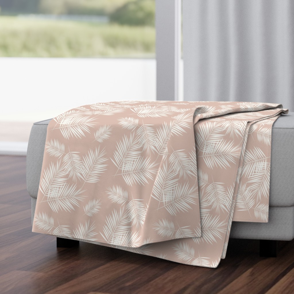 palm leaves - palm tree tropical fern summer ivory on blush || by sunny afternoon