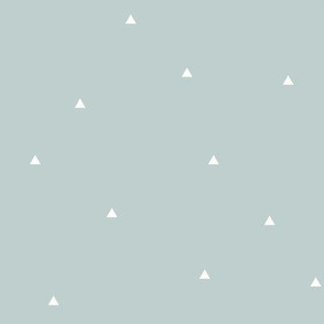 Tiny triangles - white on seafoam pale blue || by sunny afternoon