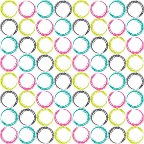Circles with stripe pattern  in Lime green