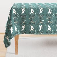 Bunny Prince Damask (teal) 