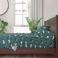 Bunny Prince Damask (teal) 