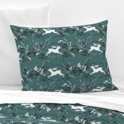 Bunny Prince Damask (teal) 