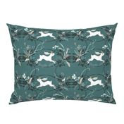 Bunny Prince Damask (teal) 