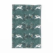 Bunny Prince Damask (teal) 