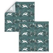 Bunny Prince Damask (teal) 