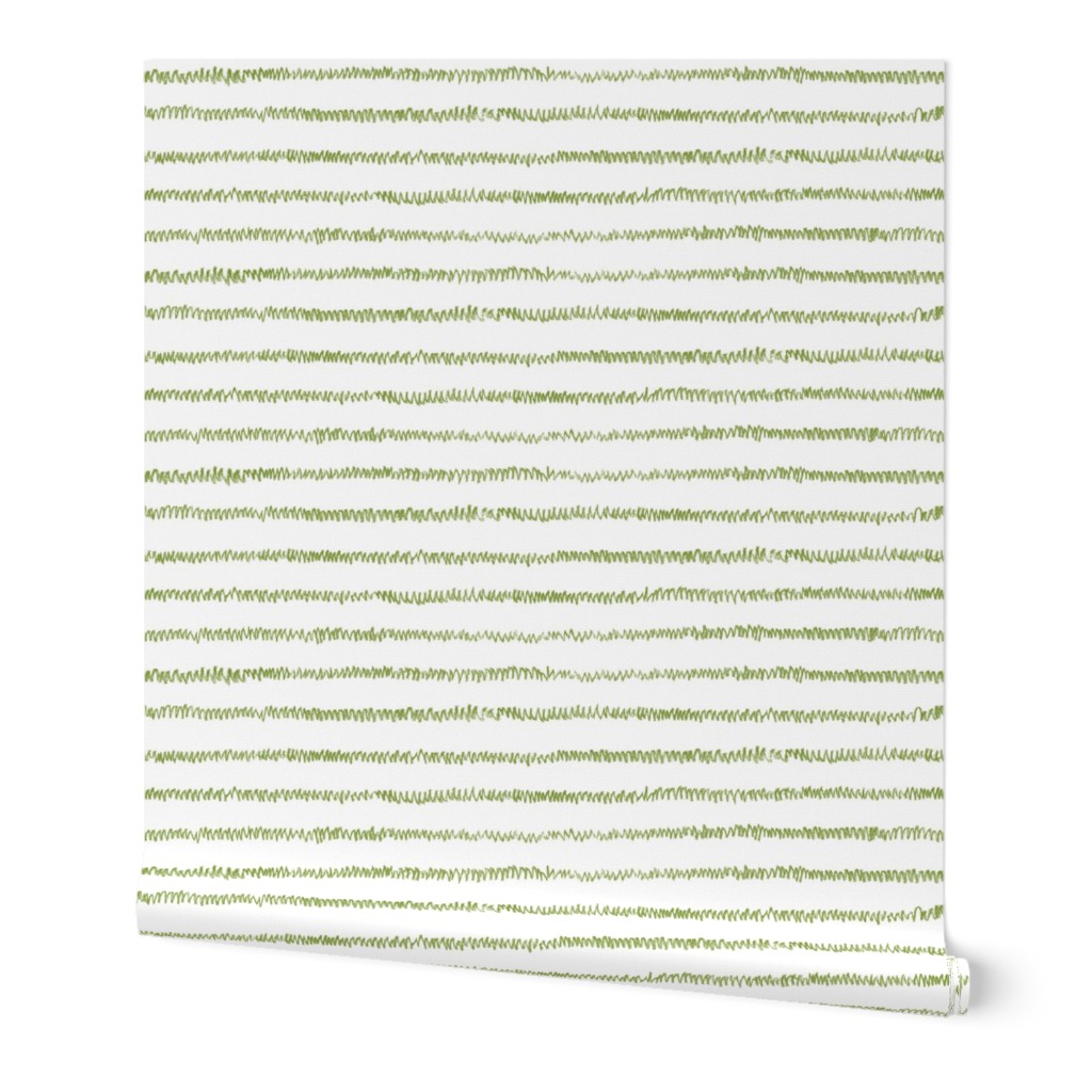 crayon mini-stripe in moss green