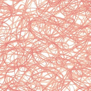 seamless crayon scribbles in coral pink and pale peach