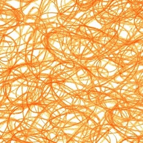 cosmic threads - solar orange crayon scribble