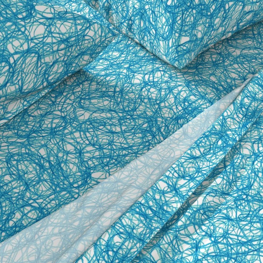 seamless crayon scribble in bright blue