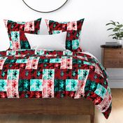 Diamond Quilt Red Black Aqua