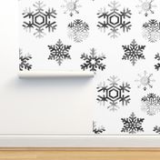 custom JUMBO silver snowflakes