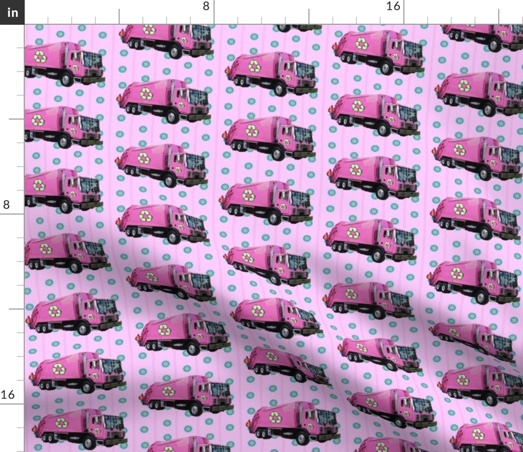 Pink Trash Truck Garbage Truck Pink Stripe Small