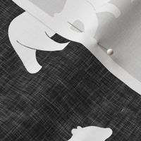 bear on dark grey linen (large scale)