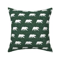 bear - hunter green linen (small scale)