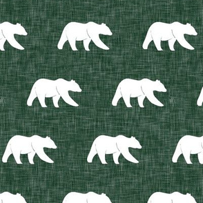 bear - hunter green linen (small scale)