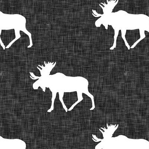 moose on dark grey linen (dark grey)