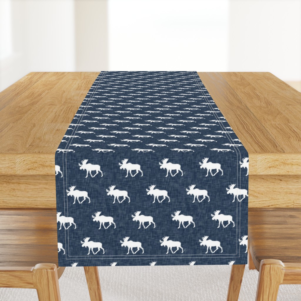 moose on navy linen (small scale)
