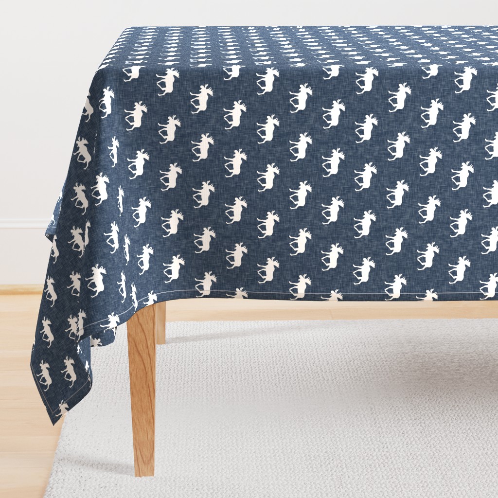 moose on navy linen (small scale)