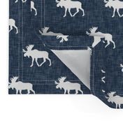 moose on navy linen (small scale)