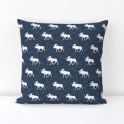 moose on navy linen (small scale)