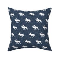 moose on navy linen (small scale)
