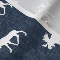 moose on navy linen (small scale)