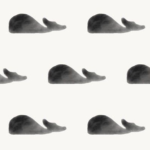 watercolor whales - monochrome whales black and white watercolor 